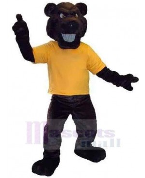 Bear in Yellow T-shirt Mascot Costume Animal
