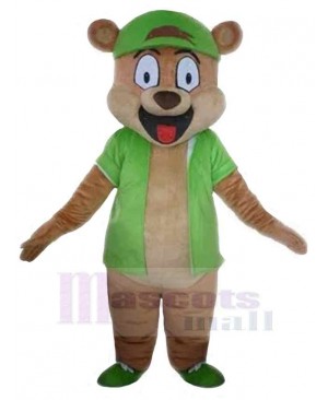 Bear with Green Shoes Mascot Costume Animal