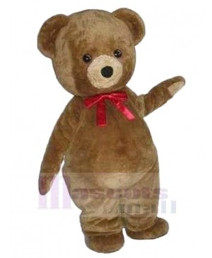 Female Brown Teddy Bear Mascot Costume Animal