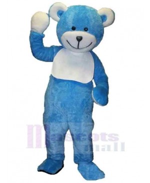 Blue and White Teddy Bear Mascot Costume Animal