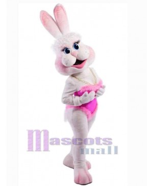 Pink Bunny Girl Mascot Costume Animal