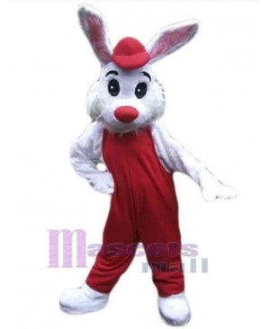 Bunny in Red Clothes Mascot Costume Animal