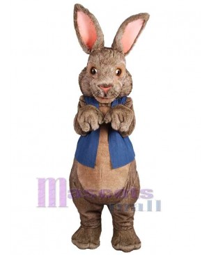 Bunny Rabbit in Blue Vest Mascot Costume Animal