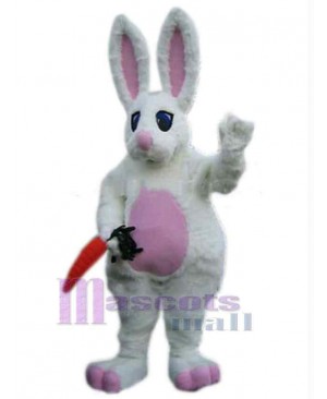 Strong White Easter Bunny Mascot Costume Animal