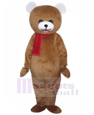 Red Scarf Bear Mascot Costume For Adults Mascot Heads