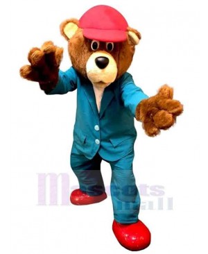Blue Suit Bear Mascot Costume For Adults Mascot Heads