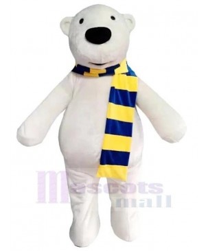 Blue and Yellow Scarf Bear Mascot Costume For Adults Mascot Heads