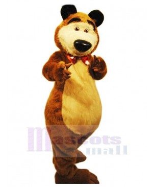 Small Eyes Brown Bear Mascot Costume For Adults Mascot Heads