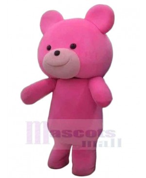 Smiling Pink Bear Mascot Costume For Adults Mascot Heads