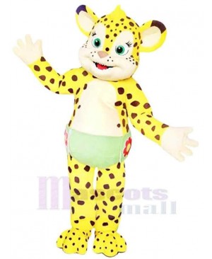 Baby Yellow Cheetah Mascot Costume For Adults Mascot Heads