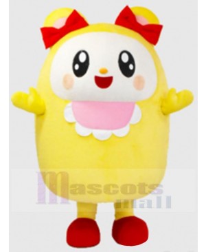Yellow Girl Bear Mascot Costume Animal