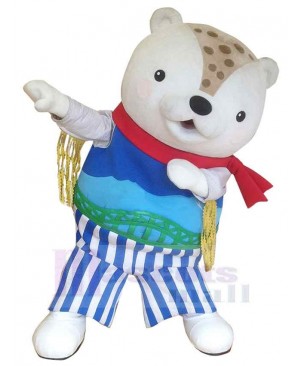 Lively White Bear Mascot Costume Animal
