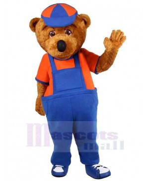 Bear in Orange T-shirt Mascot Costume Animal