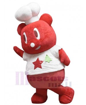 Happy Red Bear Mascot Costume Animal