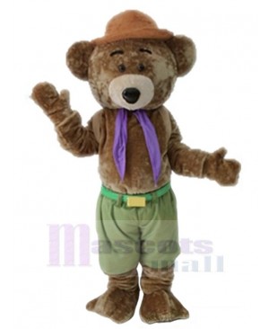 Bear with Brown Hat Mascot Costume Animal