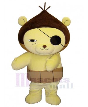 Pirate Yellow Bear Mascot Costume Animal