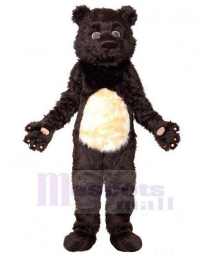 Furry Black Bear Mascot Costume Animal