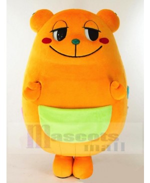 Orange Bear with Pocket Mascot Costume Animal