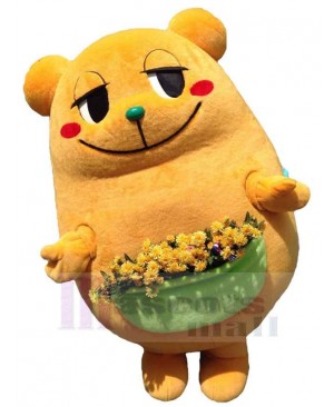 Bear with Flower Pot Mascot Costume Animal