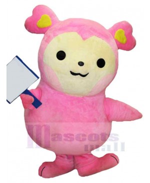 Pink and Yellow Bear Mascot Costume Animal