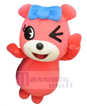 Happy Pink Bear Mascot Costume Animal