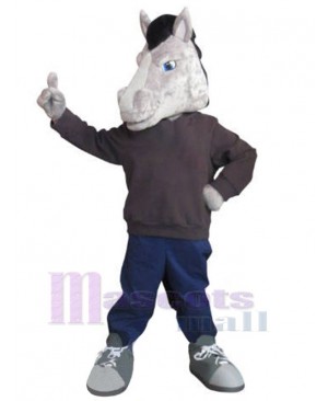 Gray Mustang Horse Mascot Costume Animal