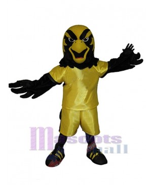 Black and Gold Falcon Mascot Costume Animal