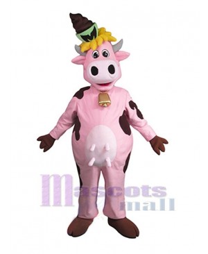 Pink Cow Mascot Costume Animal