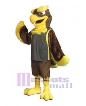 Brown and Yellow Falcon Mascot Costume Animal