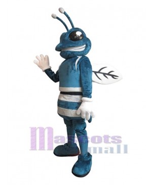 Strong Blue Hornet Mascot Costume Insect