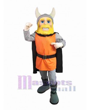 Orange and Gray Viking Mascot Costume People